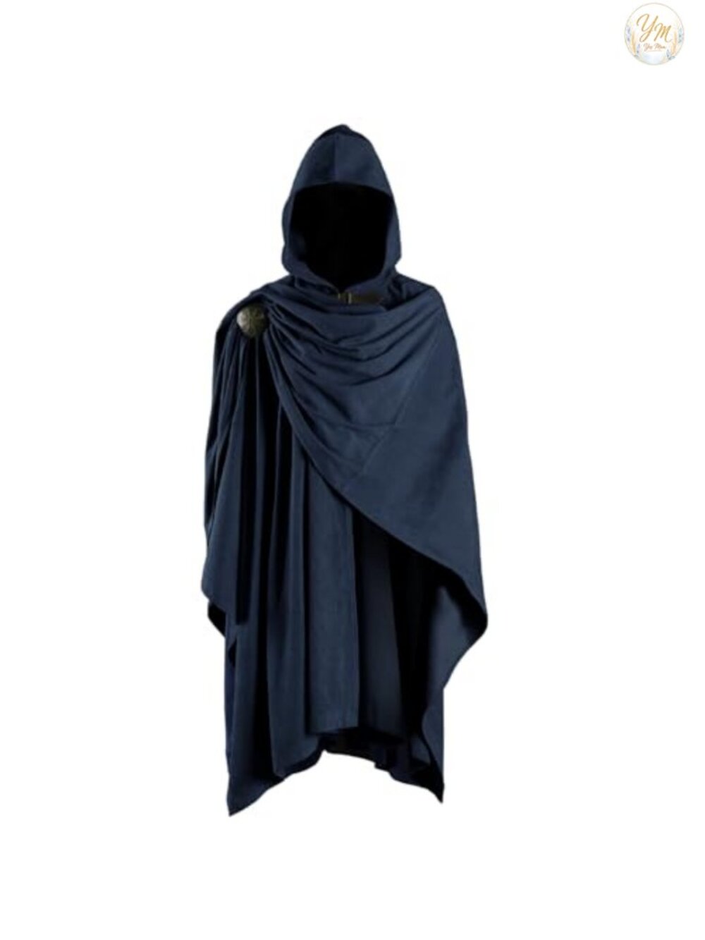 Medieval Corduroy Hooded Cloak with Adjustable Brooch Renaissance Cosplay Cape